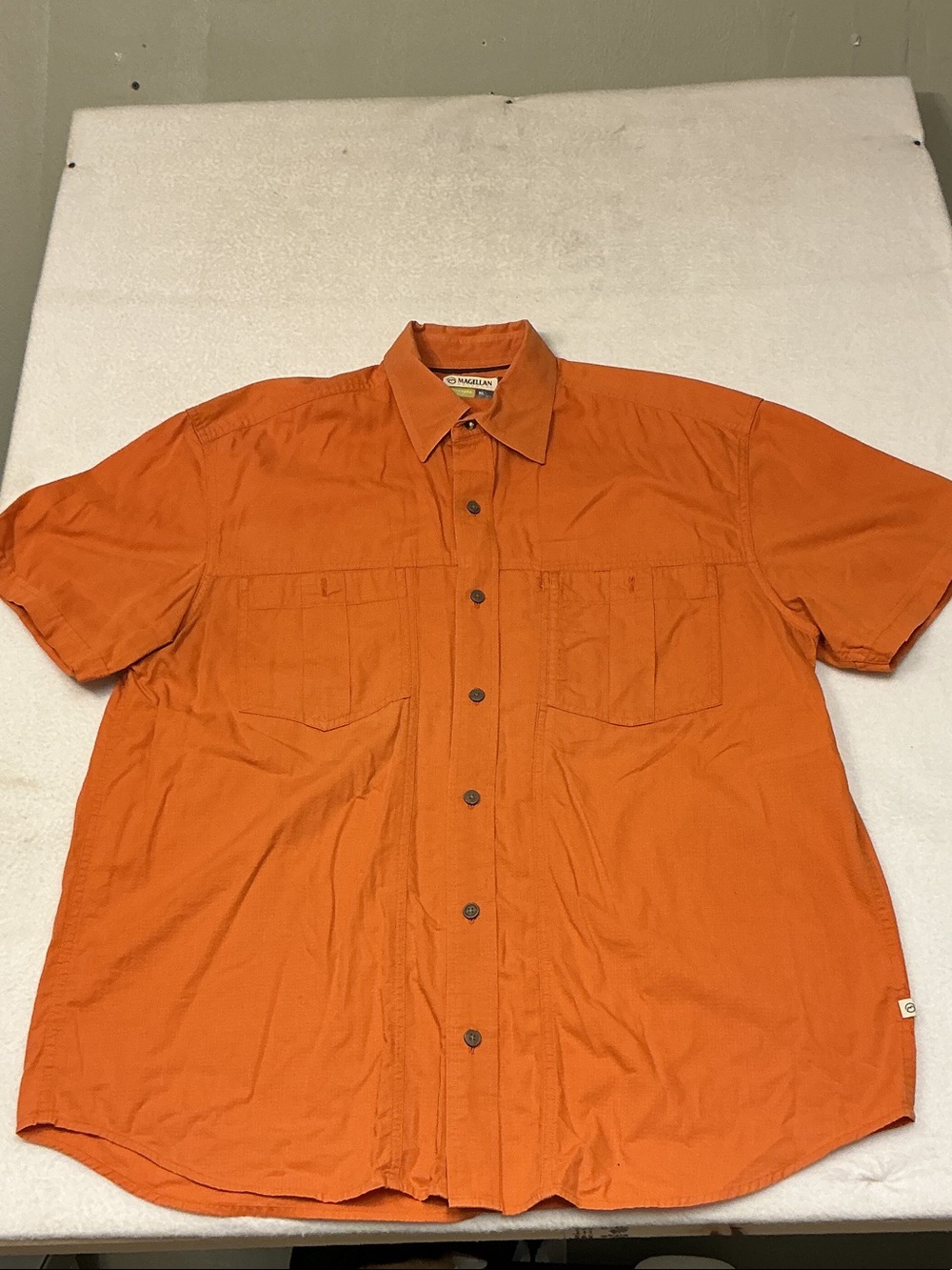 Magellan Outdoors Orange Short Sleeve Button-Down Shirt